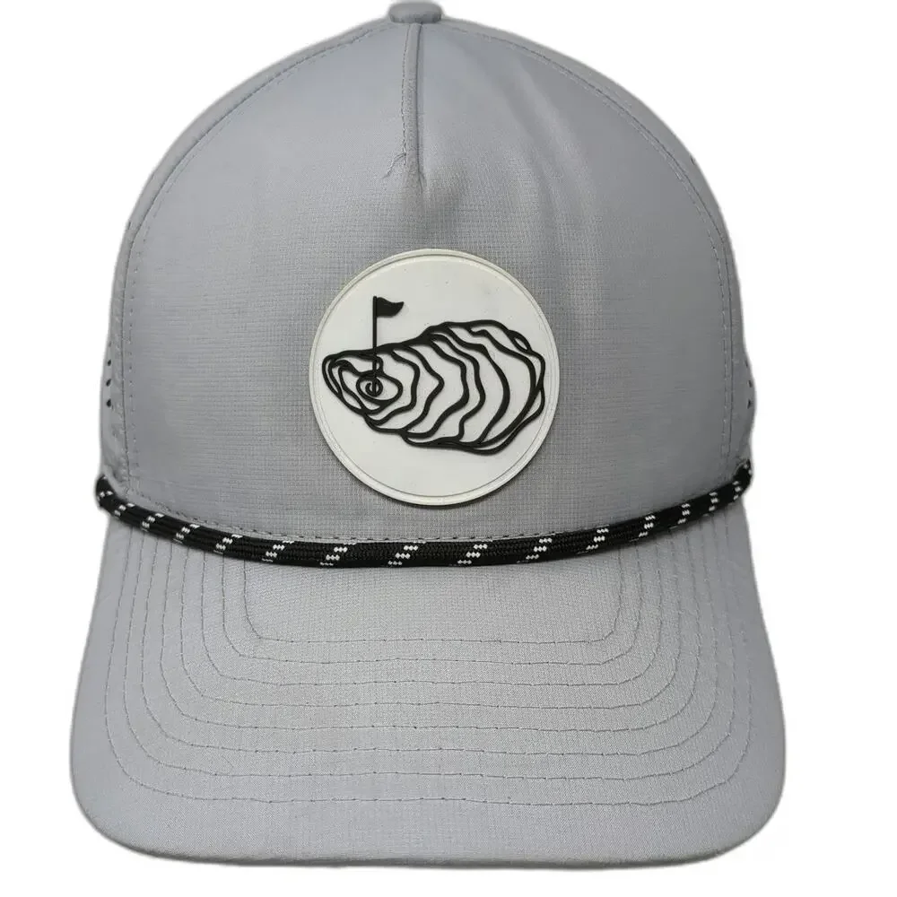 Oyster Brands Trucker Hat Gray One Size Snapback Rope Perf Golf Patch Breathable
